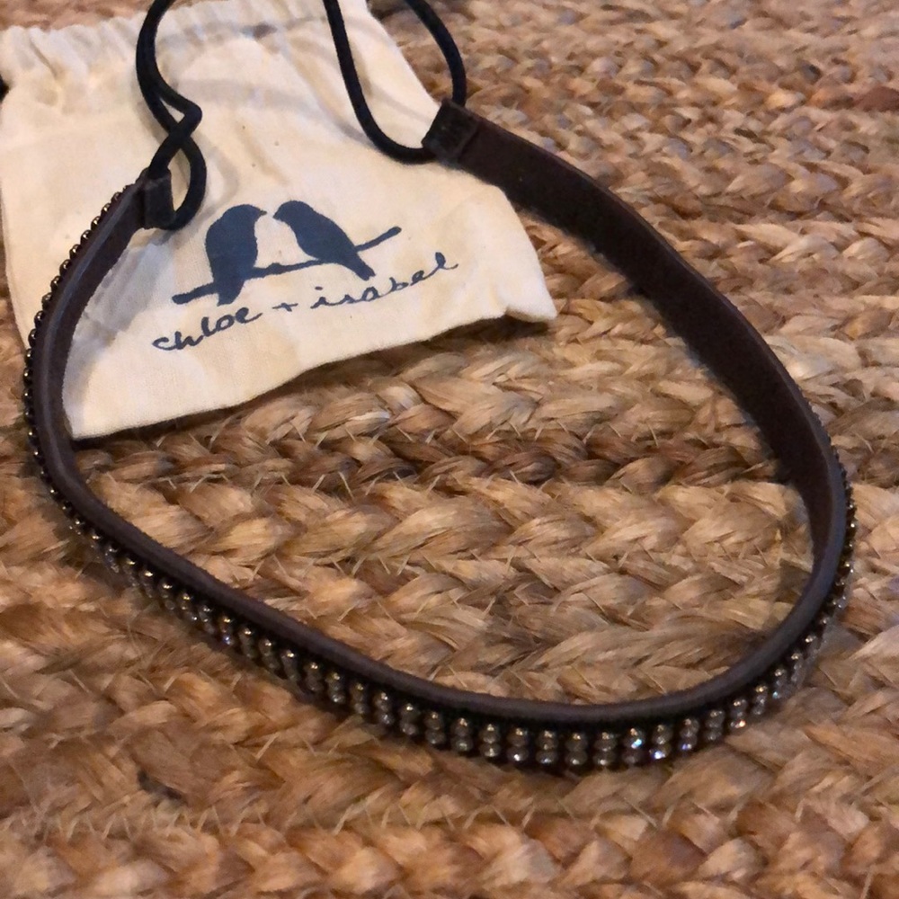 Chloe + Isabel Crystal Studded Leather Headband